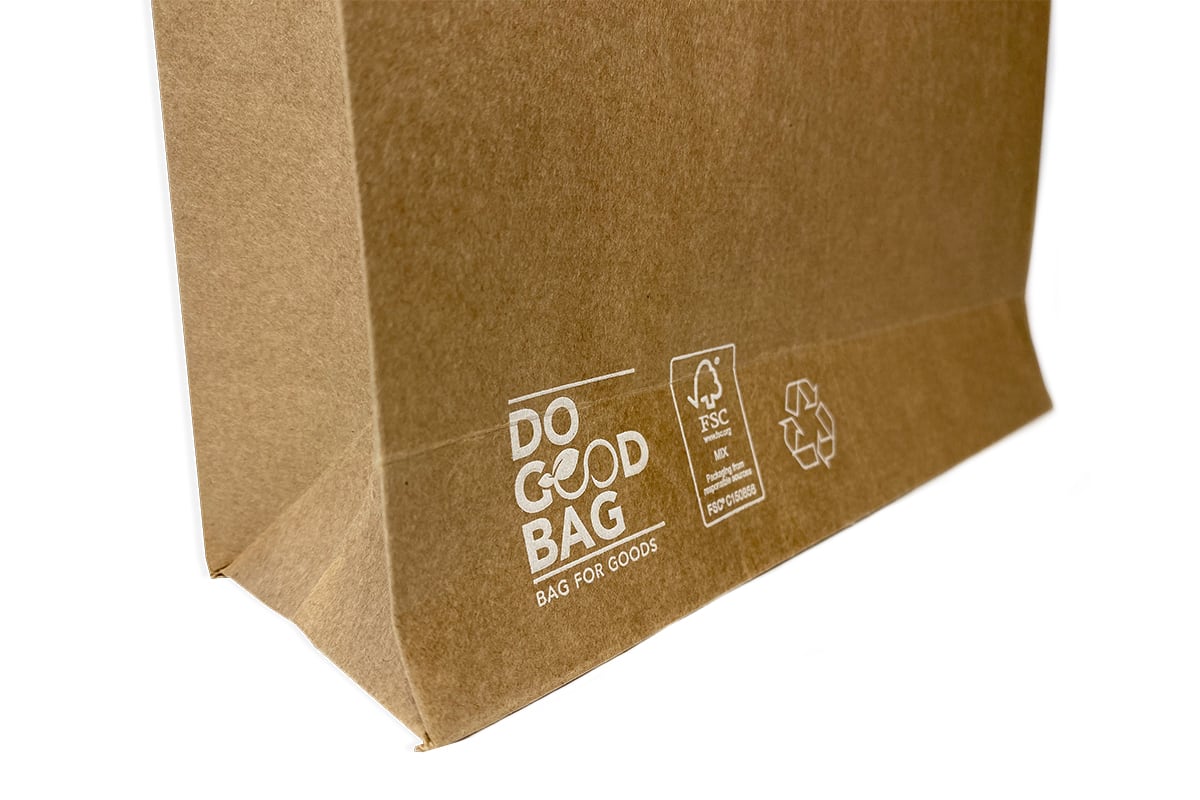 Papieren verzendzakken ''Do good bag'' - 200 x 300mm + 50mm (100 st)