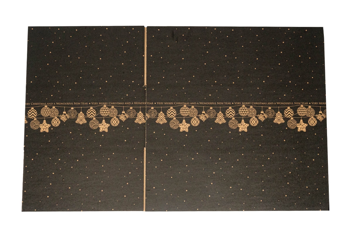 Kerstdoos ''Garland'' zwart - 390 x 290 x 177mm