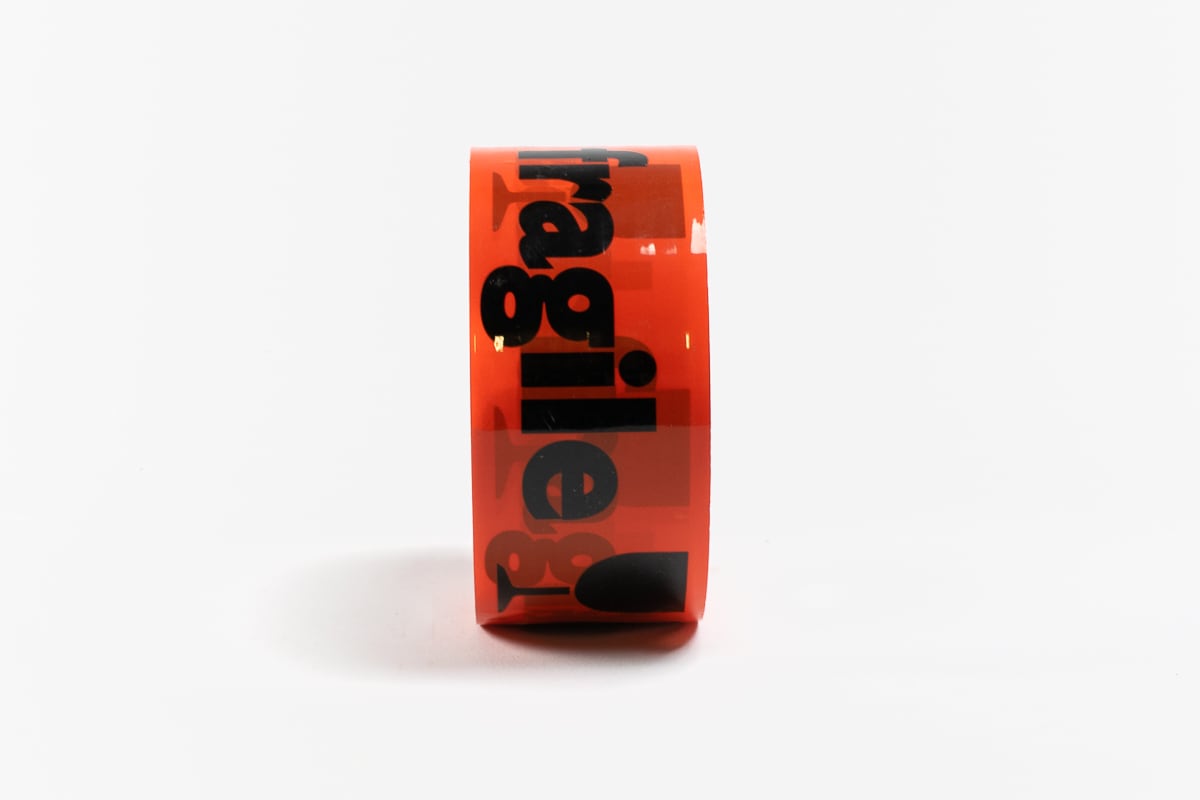 PVC waarschuwingstape 'breekbaar/fragile' oranje - 50mm x 66m