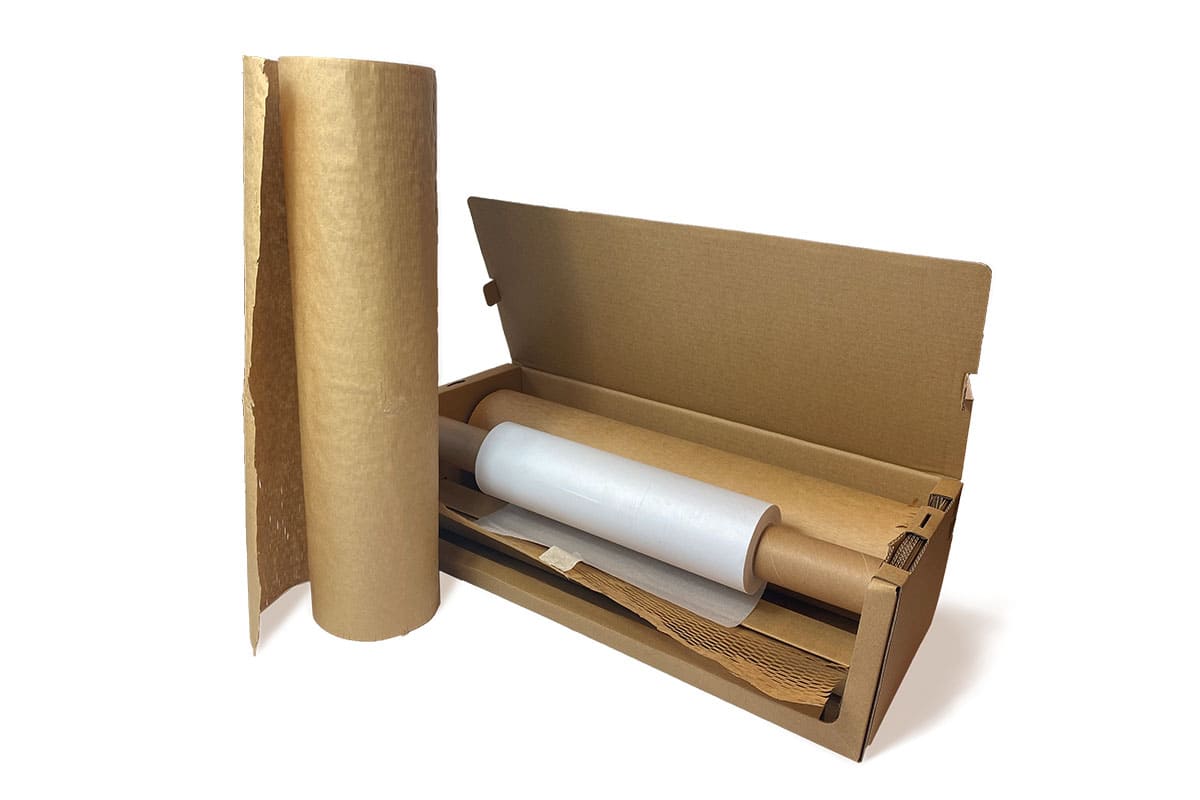 Honingraat papier dispenser Easy wrap - 50cm x 80gr + 30cm x 110m softline (navulbaar)