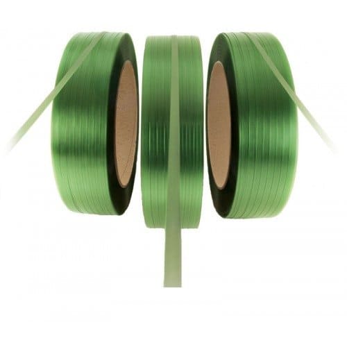PET omsnoeringsband groen - 12mm x 2.500m x 0,60mm