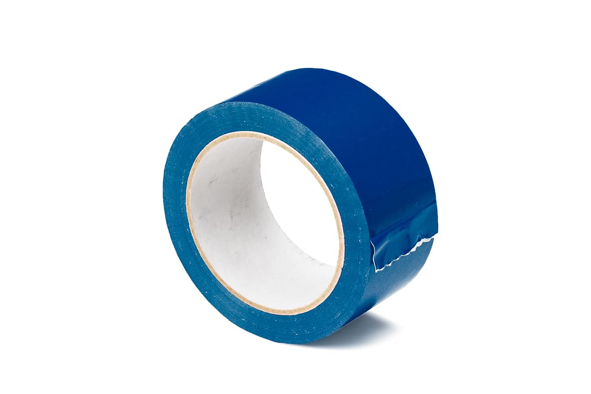 PVC tape transparant - 12mm x 66m blauw, 50.0000 millimeter