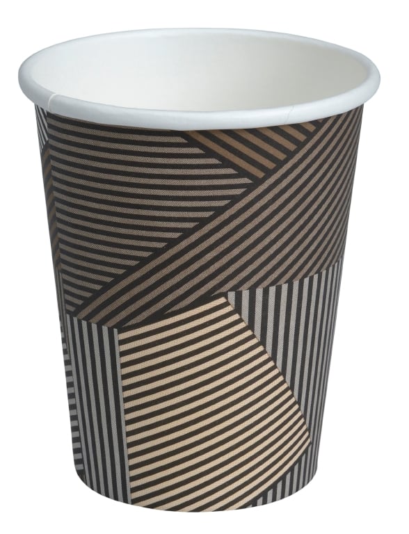 Kartonnen koffiebekers bruin Lines - 180ml (1000 st)