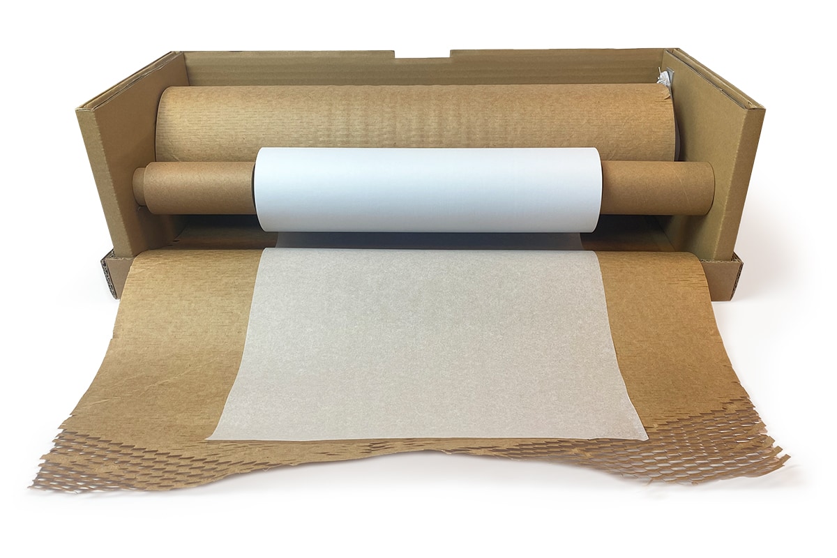 Honingraat papier dispenser Easy wrap set - 50cm x 80gr + 30cm x 110m