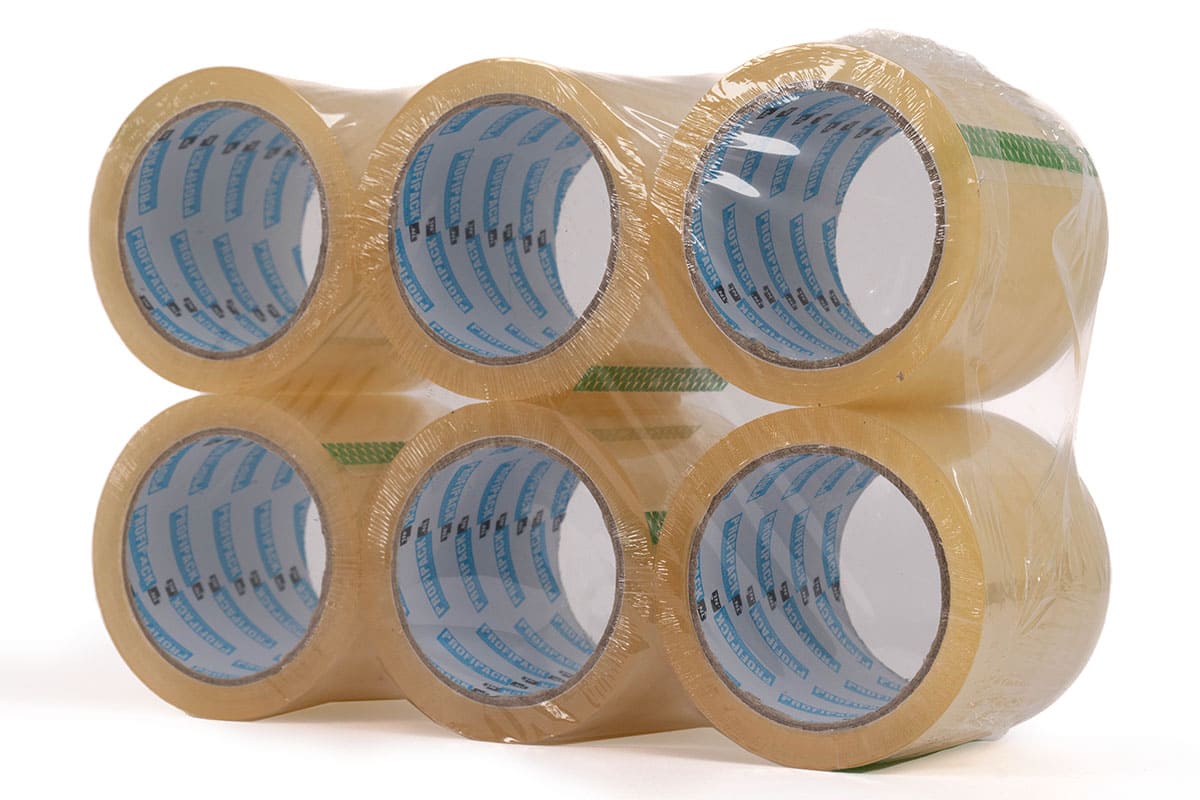 PP acryl tape transparant - 100mm x 66m