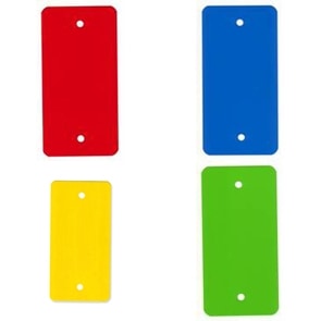 PVC kunststof labels rood - 55 x 110mm (1.000 st)