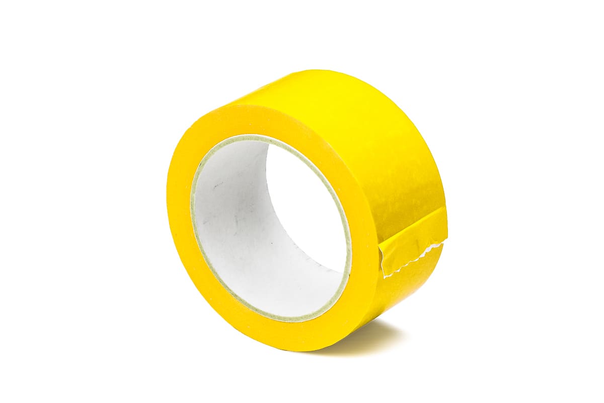 PVC tape transparant - 50mm x 66m geel, 50.0000 millimeter
