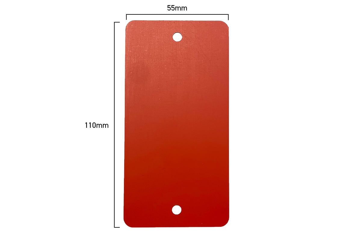 Metalen labels rood - 55 x 110mm (100 st)