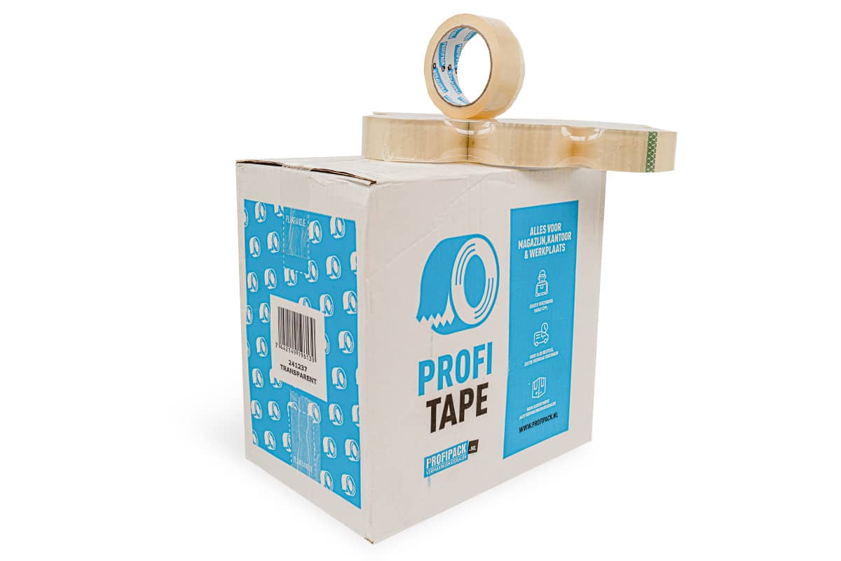 PP acryl tape transparant - 38mm x 66m