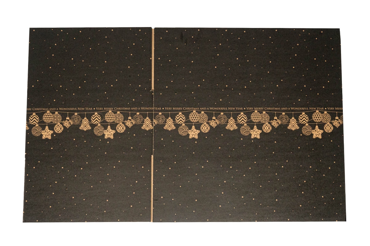 Kerstdoos ''Garland'' zwart - 310 x 200 x 140mm