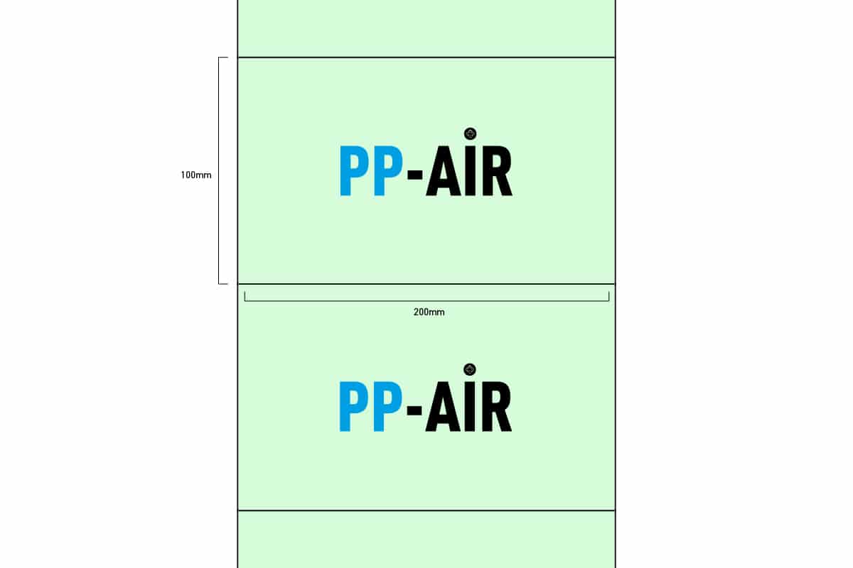 PP-air luchtzakjes folie "Eco" 7.1 - 100 x 200mm x 1100m x 12my